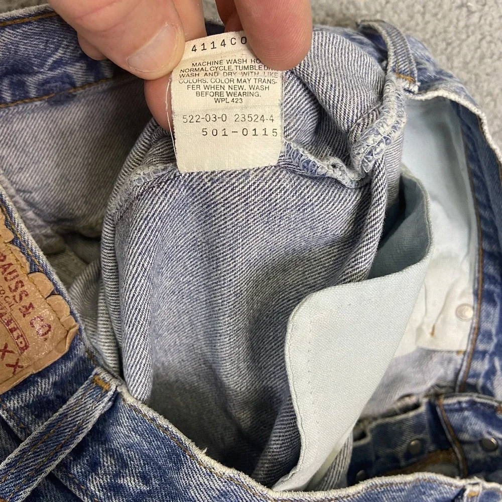 Vintage Levis 501 Jeans Mens 36x32 Blue Straight Leg Distressed Made in USA